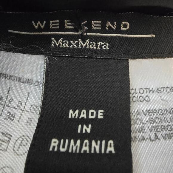 Weekend MaxMara Gray Black 100% Virgin Wool Flutter Bottom Women's Skirt 6 - Picture 3 of 5